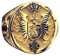 PikaLF Löwenring für Männer, nordischer Wikinger-Löwenkopfring, goldener Löwenkronenring, gotischer Schwertschild-Flügelring, Hip-Hop-Löwen-Siegelring, Vintage-Löwentotem-Amulettring (17.3)