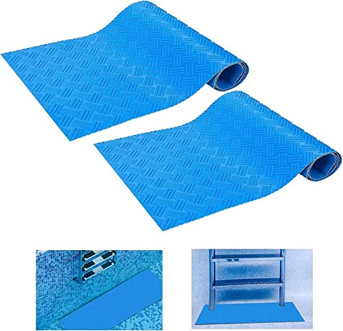 2 rollos de 23 x 90 cm, tapete antideslizante para escalones de piscina, tapete de seguridad mediano para piscina y protector de escaleras (rayas)