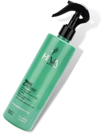 Hiva by Evoque Leave In Conditioner 400ml Sprühkur 2 Phasen Feuchtigkeitsspray ohne ausspülen ideal für gefärbte und blondierte Haare Anti Frizz (Keratin)