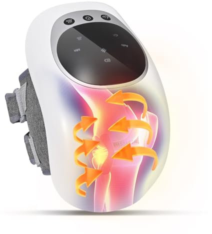 Knee Massager, Cordless Knee Massager with Heating and Vibration,Red LED Light, Knee Massager for Joint Pain Relief, Longer Knee Straps, Type-C Rechargeable