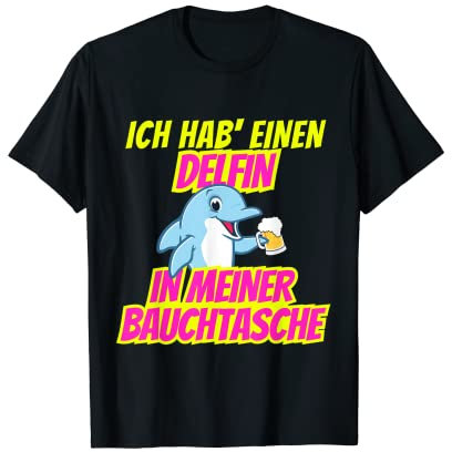 Delfin in meiner Bauchtasche Party Outfit Sommer Mallorca T-Shirt
