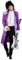 Morph Costume Pop Star Violet, Veste Musicien et Perruque, Déguisement Adulte, Tenue de Fête, L
