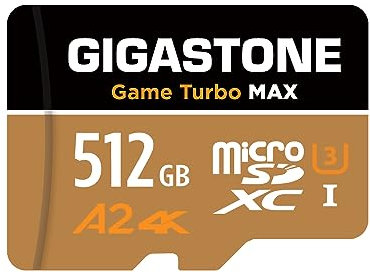 【Nur für Switch 1】 GIGASTONE 512GB Micro SD Karte, Game Turbo MAX, bis zu 160/130 MB/s, MicroSDXC Speicherkarte für Nintendo-Switch 1, 4K UHD UHS-I A2 V30 U3【5 Jahre Datenrettung inkl】