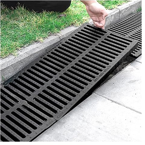 Ablaufgitter Abflussgitter Auffahrt Kanalisationsgitter Abflusssieb, Rechteckig Graben-Rinnenrost Regenwasser-Gitterrost, Brunnenabdeckung Drainagesystem Für Entwässerung Garage Rasen ( Size : 50x25x3