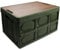 Roellgs Scatola portaoggetti pieghevole, con copertura in legno, spessa, per esterni, pieghevole, multifunzione, per campeggio, auto, comodino (verde)