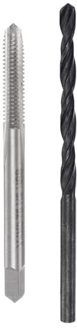 sourcing map Metric Tap and Drill Bit Set, M4 x 0.75 Thread Tap & 3.2mm Black Oxide Twist Drill Bit, Straight Flute Tap Tapping Threading Repair Tool Kit