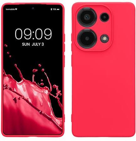 kwmobile Custodia Compatibile con Xiaomi Redmi Note 13 Pro 4G Cover - Back Case per Smartphone in Silicone TPU - Protezione Gommata - rosa shocking