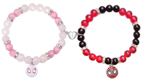 BJPERFMS Spider Freundschaftsarmbänder, 2PCS Spider Armband Matching, Spider Bracelet, Partnerarmband, Personalisiertes Bracelet, Schmuck Armbänder Geschenke für Freundinnen Bff Kinder