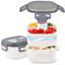 Wohntec Scatole bento 1600 ml, Lunchbox con 4 scomparti e posate, contenitore per il pranzo con ghiaccio per insalata, per adulti e bambini, riutilizzabile, per scuola, lavoro, picnic beige