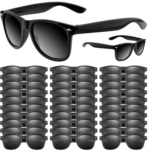 ASTARON Retro Vintage Sonnenbrille Bulk, 48 Pack polarisiert Günstige Neon Sonnenbrillen Bulk für Frauen und Männer (Schwarz)