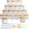 MILIVIXAY Kit de fabrication de bougies - 20 bocaux en verre blanc givré de 113,4 g avec couvercles en bambou et accessoires de fabrication de bougies - Pour adultes - ART_CRAFT_KIT