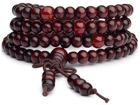 6mm Mala Beads Bracelet, Natural Indian Agate/Green Moss Agate Gemstone Healing Crystal Stone Beaded Mala for Men & Women (Red)