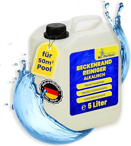 Mr. Perfect - Hocheffektiver Pool Randreiniger alkalisch 5L | Poolrandreiniger für Folienpools | Effektiver Pool Folienreiniger | Beckenrandreiniger Pool für Fliesen, Keramik und Folie