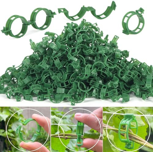 150Pcs Plant Clips, Garden Green Plant Support Clips, Plant Clips for Climbing Plants Plastic Trellis Clips, for Fixing Tomatoes, Vegetables, Cucumbers