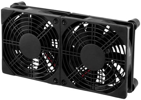 QWORK® USB PC Fan 120mm Dual Fan 2 in 1, 5V USB Computer Cooling Fan,for Router,Computer,TV Box,Tablet