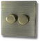 Screwless Antique Brass LED Dimmer Switch (2 Gang) - LAB522