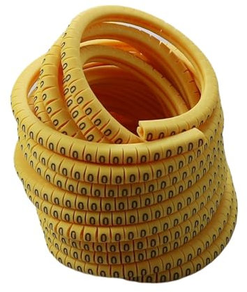 Kabelschlauch,Kabelschutzschlauch,Kabelschutz 0,5-35 mm gelber Kabelmarkierung Pflaumenschlauch 0-9 verschiedene Zahl(1.0mm2 500pcs)