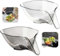 Aililong Juego de 2 embudos para escurridor, bandeja de goteo multifuncional y cesta de drenaje para fregadero, utensilios de cocina con embudo para lavar verduras y frutas, transparente y gris