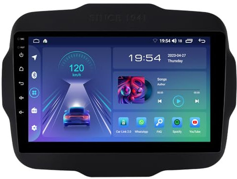 ACAVICA Autoradio per Jeep Renegade 2014-2019 Android 14 Car Stereo 2+64GB Wireless Carplay Unità principale 9 Pollici Touch Screen Navigazione GPS Bluetooth WiFi DSP (Autoradio per Jeep Renegade)
