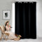 GAIFNAG Verdunkelungsvorhang Grau 1 Stück 100 x 200 cm Wärmeisolierend, Vielen Farben Und Ausführungen Verdunkelnd Samt Gardinen für Hochzeit Fenster Wohnzimmer, Schwarz