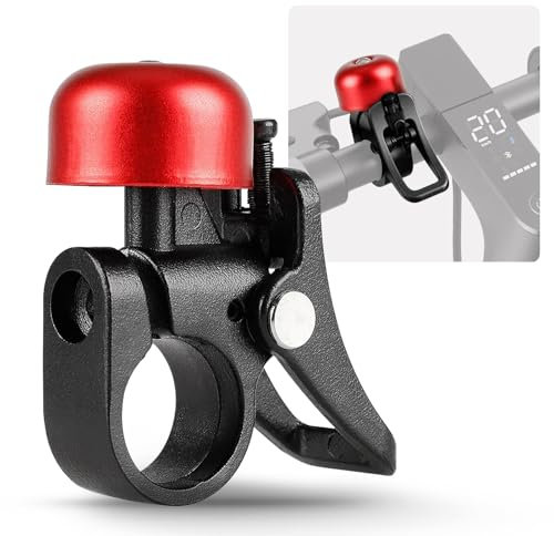 SYACHI Elektro-Scooter-Klingel aus Aluminiumlegierung, Klassische Fahrradklingel für Xiaomi Pro/Pro 2/1S/Lite/Mi3/Ninebot g30/Fahrrad/MTB/Elektrofahrrad, Passender 22mm Lenker (Rot)