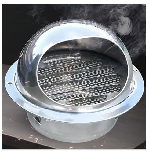 IUBGFTO Stainless steel exterior wall range hood check valve draft shield,Extractor Wall Ventilation Grille Screen Hood for Kitchen Bathroom,Round Exhaust Grille, Wall Dryer,One Color-70mm/2.75in