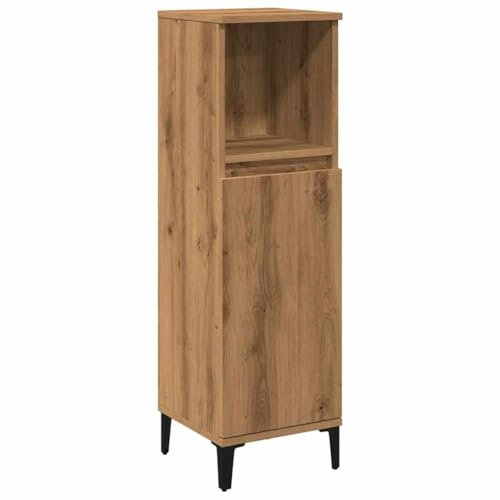 vidaXL Badschrank Artisan-Eiche 30x30x100 cm Holzwerkstoff, Badezimmerschrank, Badezimmer Schrank, Hochschrank Bad, Bad Schrank, Toilettenschrank