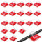 60PCS Cable Clips,cable tidy clips，Wire Clips Self Adhesive Cable Tidy Hooks Cord Organiser Holder for Cable Management, Christmas Hanging Decorations Fairy Light - Transparent
