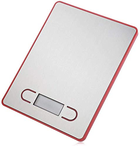 JDSHFEN Elektronische Waage Digitale Küchenwaage 5000 g elektronische Waage zum Kochen und für Lebensmittel mit LCD-Display,Rot-5kg/1g