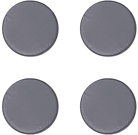 4er-Set Tragbar Rund Sitzkissen 30x30x2cm, Memory-Schaum mit Riemen rutschfest Gemütlich Abnehmbar Waschbar Perlbaumwolle Stuhlkissen für Wohnzimmer, Küche, Konferenzraum, Garten, 2er Set Grau