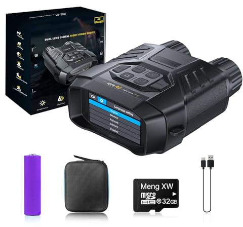 DEWIN Nachtsichtbrille, 4K-Nachtsichtfernglas mit 3-Zoll-HD-IPS-Bildschirm, 32 GB SD-Karte for Bilder und Videos (NVS-40)