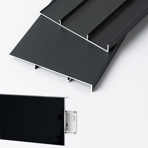 Plinthe Moulure De Plinthe Noire 15 12 10 8 6 CM, Plinthe Murale En Aluminium Avec Canal De Câbles Et Fixations De Montage, Plinthe De Sol Pour Bureau Et Commercial(H 12cm(4 5/7 in),L 120cm(47.2in))