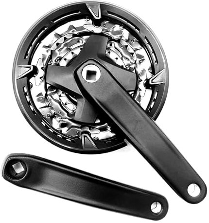 YERGOFE Fahrrad-Kurbelgarnitur, 42T, 32T, 22T, 170 mm, quadratisch, für 1/3/6/9 Gänge, Citybike, Fatbike, E-Bike, Klapprad
