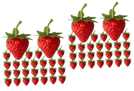 ULTECHNOVO 80stücke Künstliche Erdbeeren Obstmodelle Für Spielzeug Rollenspiele Und Dekoration Im Für Kreative Bastelprojekte