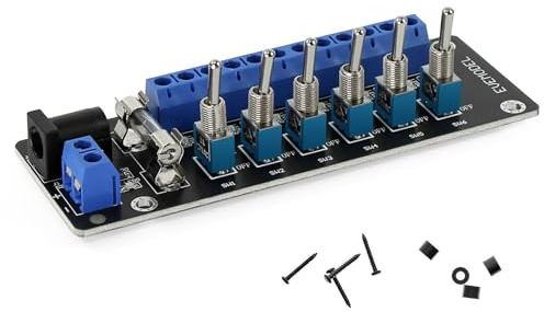 Evemodel Schaltpult mit 6 Kippschaltern, 3–24V DC für Modellbahn | DC Schalter