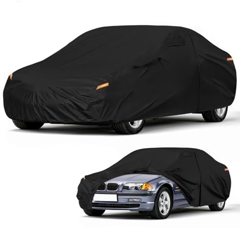 Autoabdeckung Wasserdicht für 1990-2006 BMW 3 Series E30/E36/E46 Estate | Vollgarage Autoplane Auto Abdeckplane Winter Sommer Allwetter Outdoor Abdeckung mit Reißverschluss Tür, Windschutzbänder