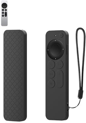 Cover in silicone per Apple TV 6/7, resistente ed ecologica, con fori precisi, antiurto, tocco confortevole, nero