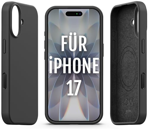 Roxx Silikon Hülle | Wie das Original | Mit Kameraknopf | Passend für iPhone 17 | Für MagSafe | Testsieger | Hardcase | Innenschutz | Displayschutz | Kameraschutz