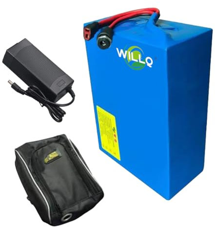 WILLQ Batteria al Litio 24V 36V 48V 10Ah 12Ah 15Ah 18Ah 20Ah 25Ah 30Ah Batteria di Ricambio per Scooter Elettrico con Spina CC + T per Kit Motore Ebike da 0 a 1500 W con Borsa,24v10ah