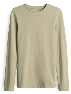 OPUS Damen Langarmshirt | SMILLA Slim Longsleeve aus Jersey Soft Matcha, 42