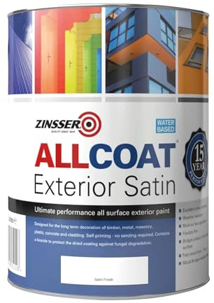 Zinsser AllCoat Exterior Satin (Water Based) - White - 5L