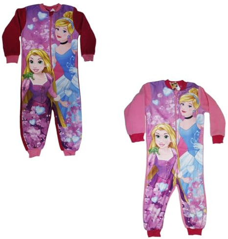 Russo Tessuti #Tutina Bambina Pigiama Onesie Disney Principesse Princess Rosa Pile Pail 5 Anni Rosa