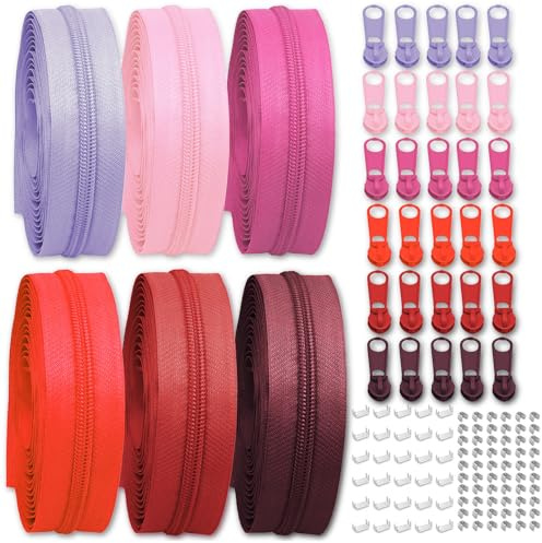 YZSFIRM 24 Yards #3 Nylon Zipper Tape Set - Nylon Coil Zippers by The Yard