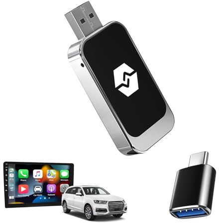 EOJDDPA Wireless CarPlay Adapter Android Auto Kabellos, 2-in-1 Android Auto CarPlay Bluetooth Dongle, Auto-Adapter mit USB-C, Plug & Play, Stabiles Verbindung, 20g