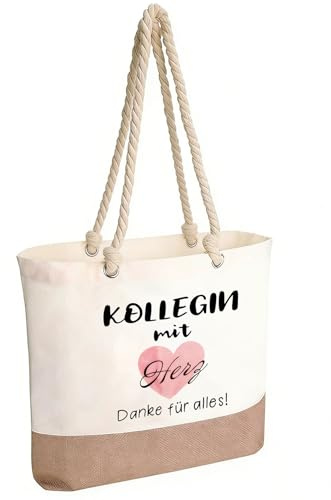 BRTNUP Kollegen Tasche, Abschiedsgeschenk Kollegen, Jute Tasche, Abschiedsgeschenk Kollegin, Stofftasche Damen, Einkaufstasche Jute, Shopper Bag, Tragetasche aus Leinen, Ruhestand Geschenk