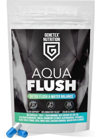 Aqua Flush Electrolytes Tablets, High Strength Herbal Supplement for Bloating & Detox Flush, Water Retention Tablets for Fluid Support, Natural Water Balance Support & Weight Management 30 Capsules UK