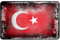 Cadora Magnetschild Kühlschrankmagnet Flagge Türkei Shabby chic abgenutzt alt gebraucht