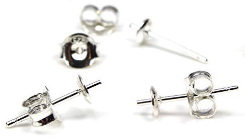 NaturSchatulle Ohrstecker Rohlinge 100% 925 Sterling Silber Butterfly Verschluss I 2 Paar I Ohrringe Basteln DIY Schmuckherstellung Nickelfrei