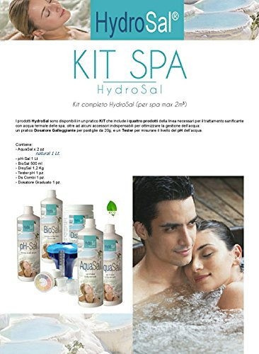 HydroSal Kit Spa Natural, Set di Prodotti per Spa Idromassaggio e Piscina di Tutte le Marche, a Base di Acqua Termale, Trattamente con Ossigeno Attivo Senza Cloro
