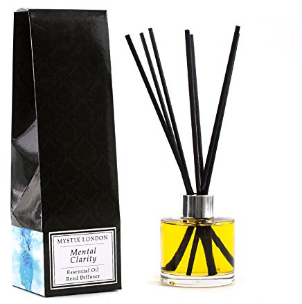 Mystix London Essential Oil Reed Diffuser | Mental Clarity Blend | Refreshing Aromatherapy for Focus & Clarity | Safe & Long-Lasting | 200ml Bottle